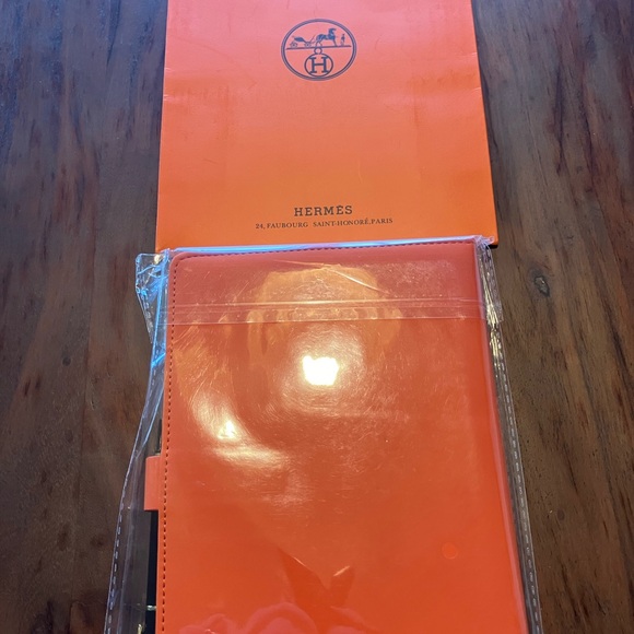 Hermès Orange Leather Notebook - Picture 2 of 3